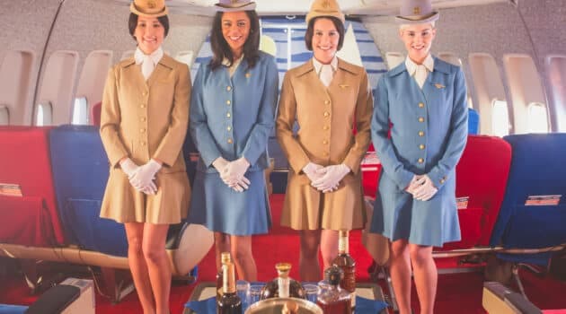 Retro airline crew uniforms